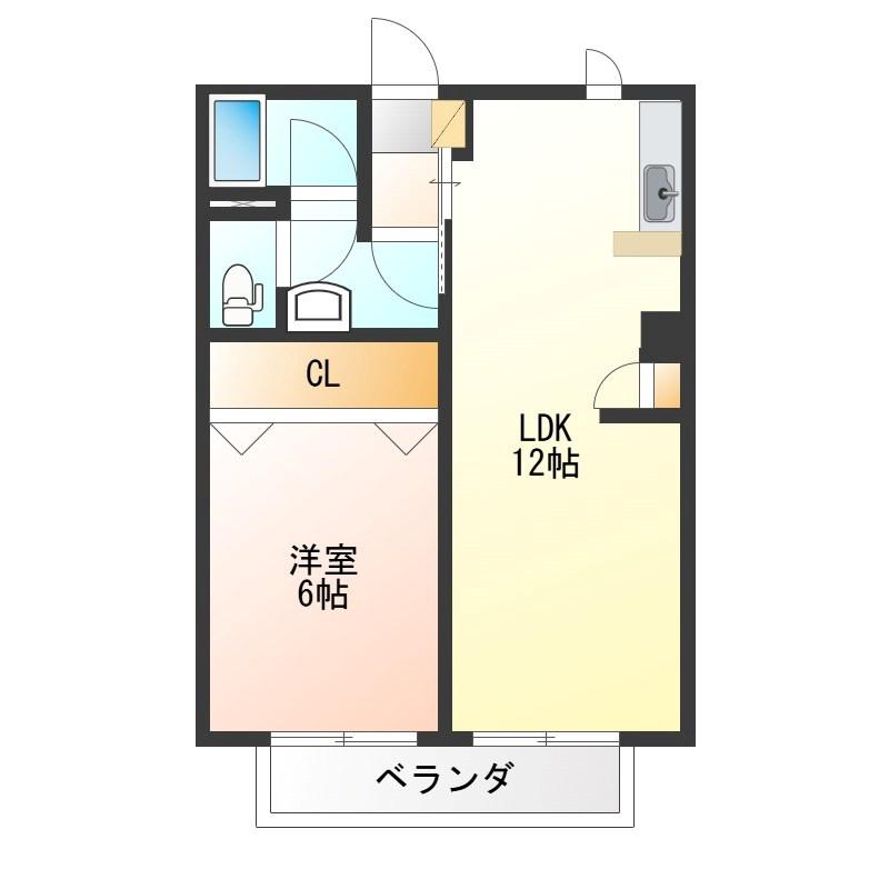 メゾン・ワイズA(1LDK/1階)の間取り写真