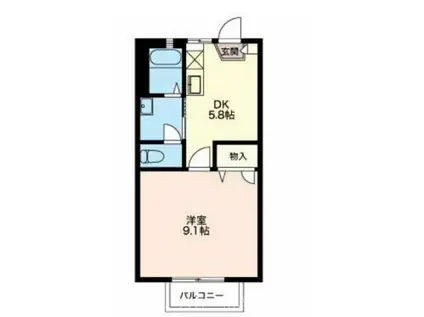 メゾン・ド・ルミエールA棟(1DK/2階)の間取り写真