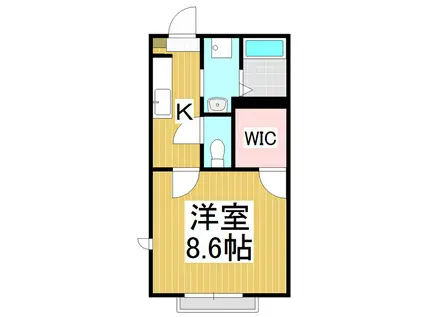 サニーコート B(1K/1階)の間取り写真