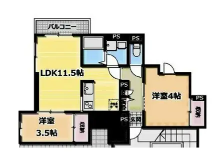 アリビオ五反野(2LDK/1階)の間取り写真