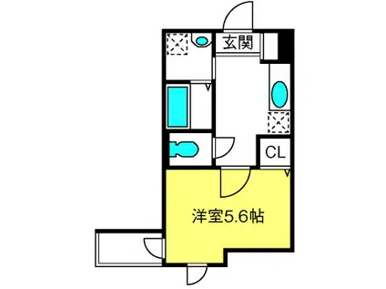 LES QUATRE SAISONS(1K/3階)の間取り写真