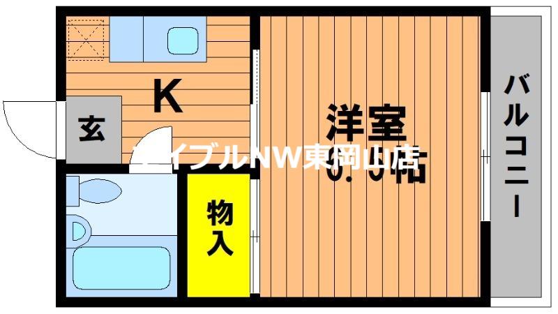 ドゥリーム浜(1K/3階)の間取り写真