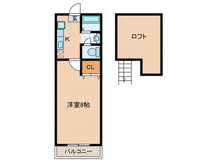 メゾン福重(1K/1階)の間取り写真