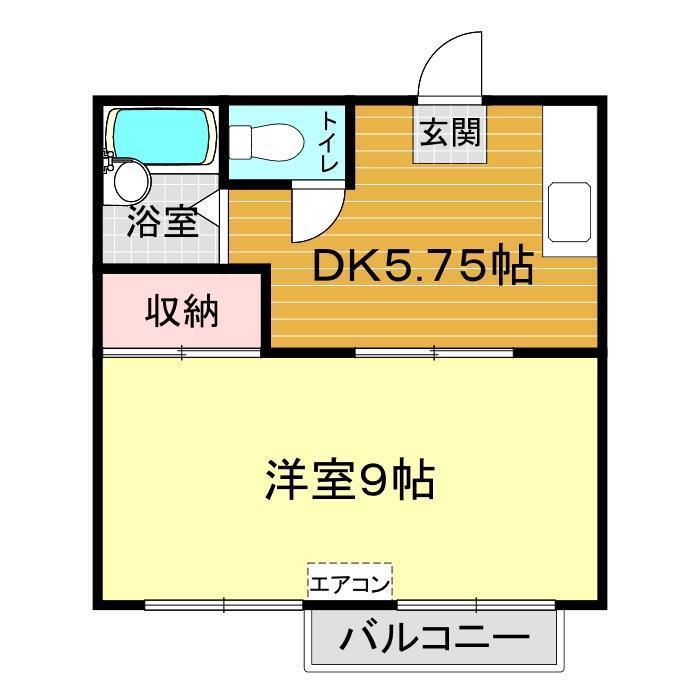 ファシリテート(1DK/2階)の間取り写真