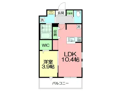 メゾン イナモトII(1LDK/4階)の間取り写真