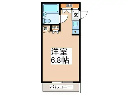 ウエスト 明豊(ワンルーム/2階)の間取り写真