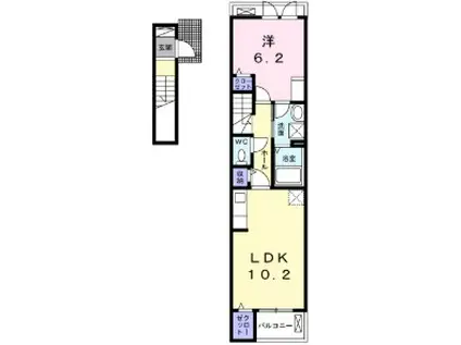 シャルマン吹上II(1LDK/2階)の間取り写真