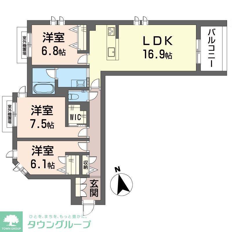 ウィズプラス大船(3LDK/4階)の間取り写真