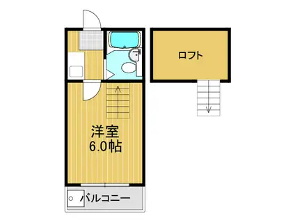 ヨーロピアン千代田(1K/2階)の間取り写真