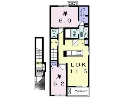 レガーロ(2LDK/2階)の間取り写真