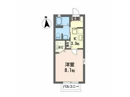 コピエ・I(1K/1階)の間取り写真