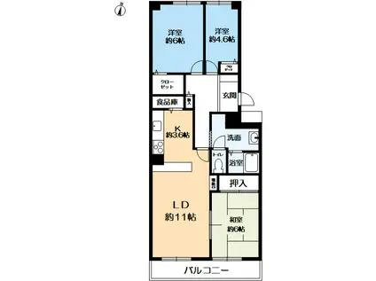 西神中央ウエステージ壱番館(3LDK/7階)の間取り写真