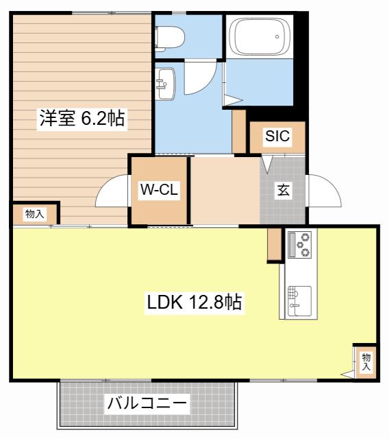 アメニティ21(1LDK/2階)の間取り写真
