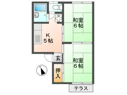 メゾンブランシュ(2K/1階)の間取り写真