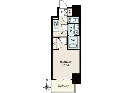 SーRESIDENCE尾頭橋CLARITY(1K/4階)の間取り写真