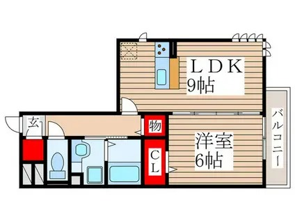 メルヴェーユ三郷中央A(1LDK/1階)の間取り写真