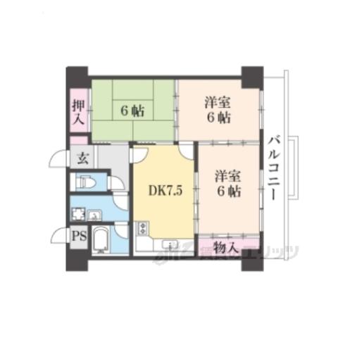 GREENRESIDENCE長浜(3DK/4階)の間取り写真