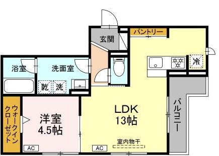 AVGI新瑞橋(1LDK/3階)の間取り写真