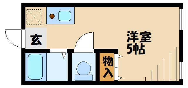 プライムテラス小田急相模原I B棟(ワンルーム/1階)の間取り写真