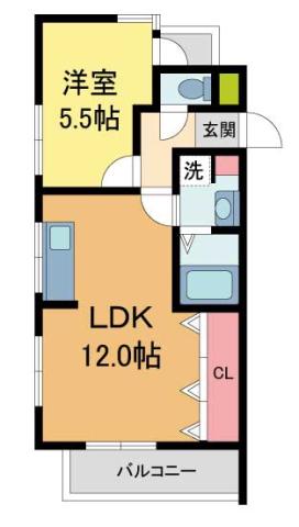 ハイム北夙川II(1LDK/1階)の間取り写真