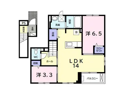 サンシャインVI(1SLDK/2階)の間取り写真