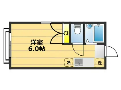エステートピアピカル国立(ワンルーム/1階)の間取り写真