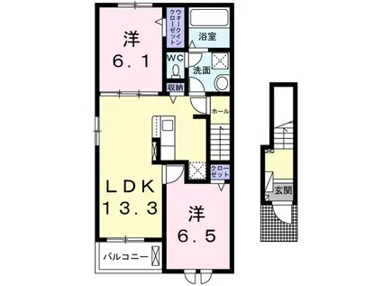 グリーンフォーク(2LDK/2階)の間取り写真