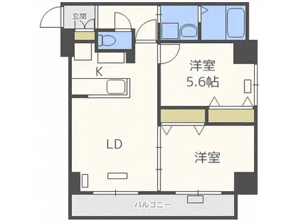 N28セントラルビル(2LDK/9階)の間取り写真