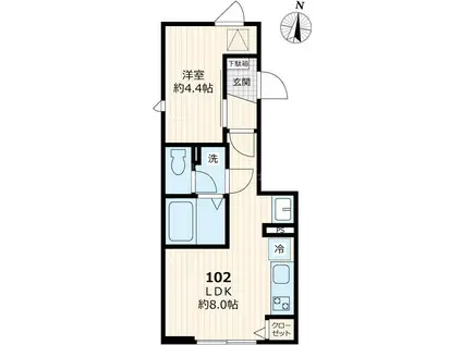 サンメリア蓮根(1LDK/1階)の間取り写真