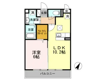 ヴィクトワール参番館(1LDK/1階)の間取り写真