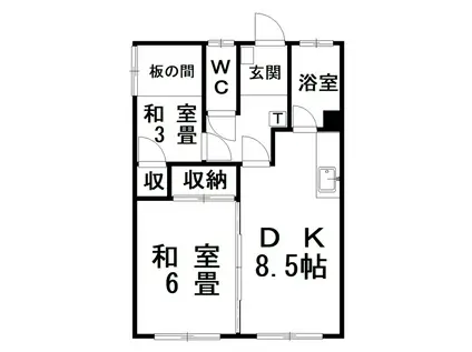 湖月マンション(2DK/1階)の間取り写真