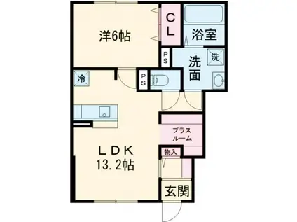 セジュール沼ノ端中央VI(1LDK/1階)の間取り写真