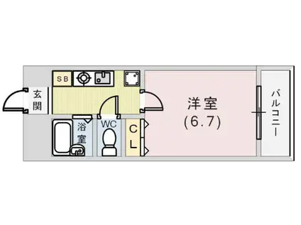 メゾン・ド・ソレイユ三宮(1K/5階)の間取り写真