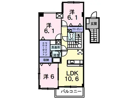 イーストガーデン(3LDK/3階)の間取り写真