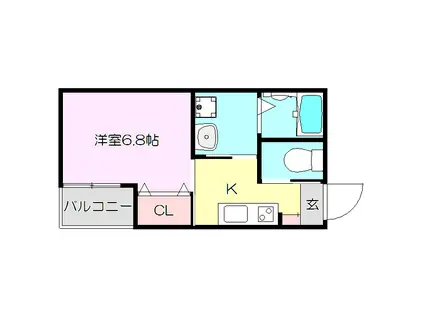 エム・ステージ新大阪(1K/2階)の間取り写真