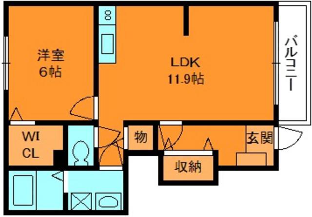 モントレゾール(1LDK/1階)の間取り写真