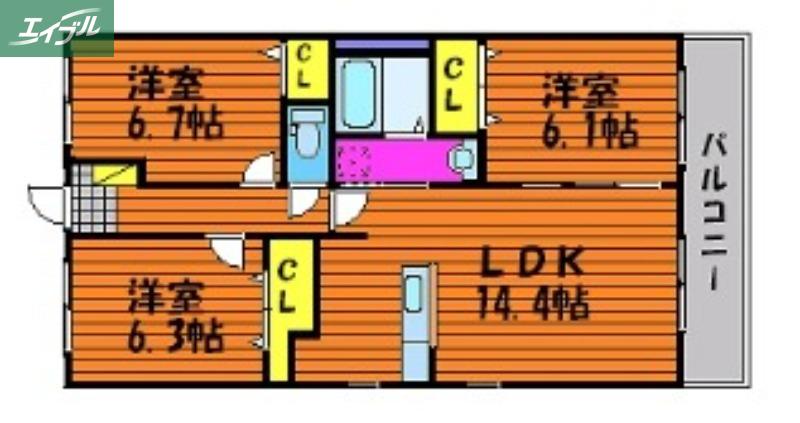 アヴァンセ(3LDK/3階)の間取り写真