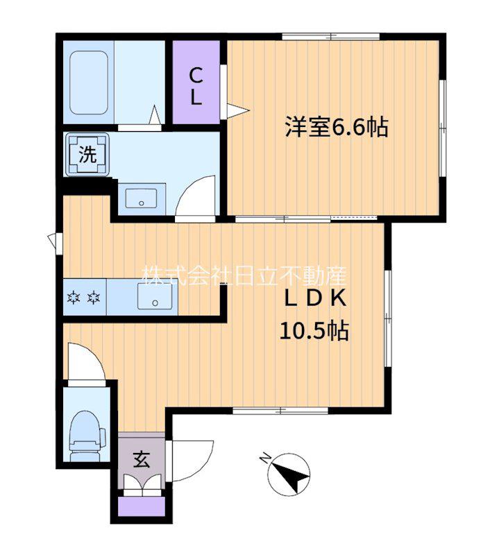 グランデージ大原(1LDK/1階)の間取り写真
