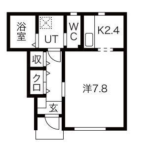 RELAIR新桜町(1K/1階)の間取り写真