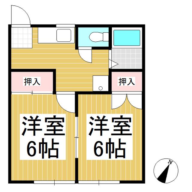 コーポY(2K/1階)の間取り写真