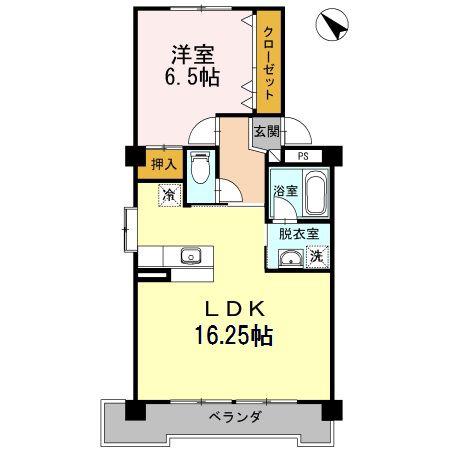 野本ハイツ駅西(1LDK/2階)の間取り写真