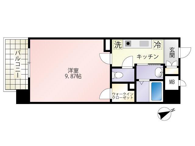 第18友建ビル(1K/3階)の間取り写真