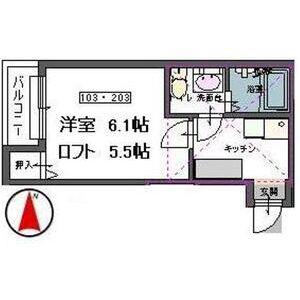 ALETTA宮町(1K/1階)の間取り写真