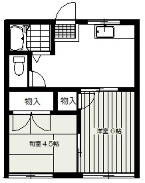 柊荘(2DK/1階)の間取り写真