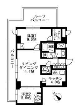 URBAN PARK代官山II アーバンパーク代官山II(2LDK/7階)の間取り写真