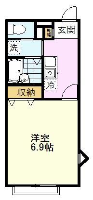 アムールY/S(1K/1階)の間取り写真