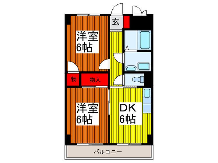 クローネ川口(2DK/4階)の間取り写真