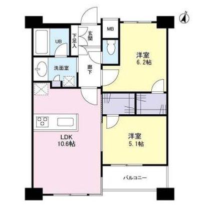 タワービューレジデンス吾妻橋(2LDK/9階)の間取り写真