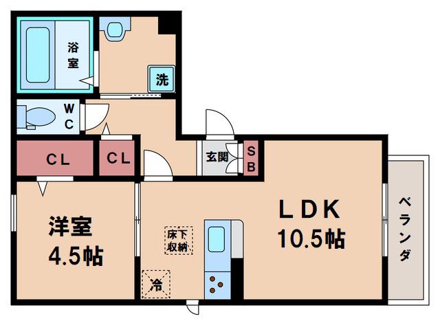 DEARCOURT(1LDK/2階)の間取り写真