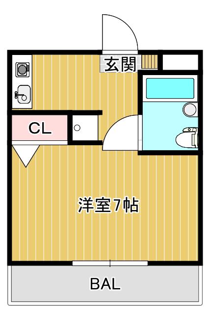 第2ひまわり荘(1K/1階)の間取り写真